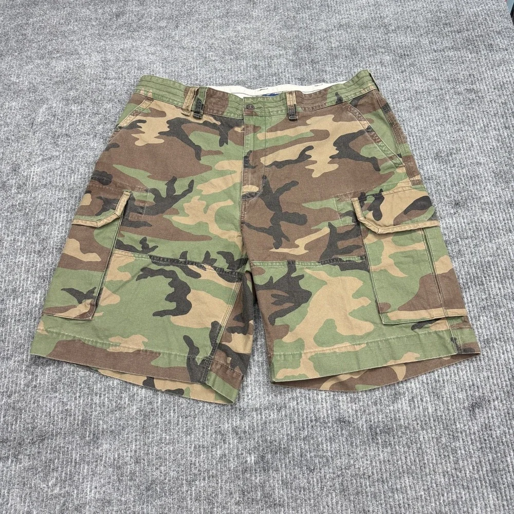 Polo Ralph Lauren Camo Cargo Shorts Mens Size 40x10 Baggy Military Camouflage